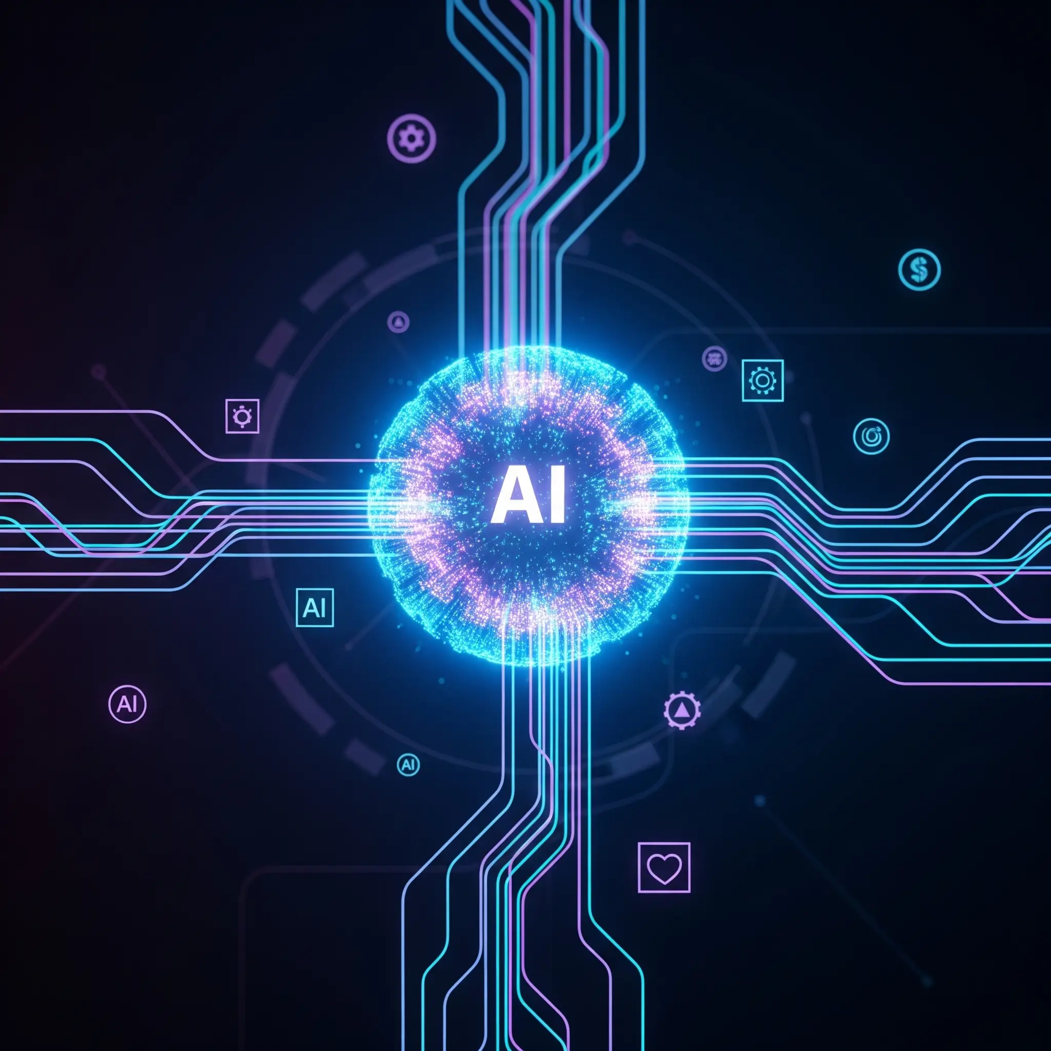 Diagram illustrating E.D.D.I as a central AI orchestration middleware