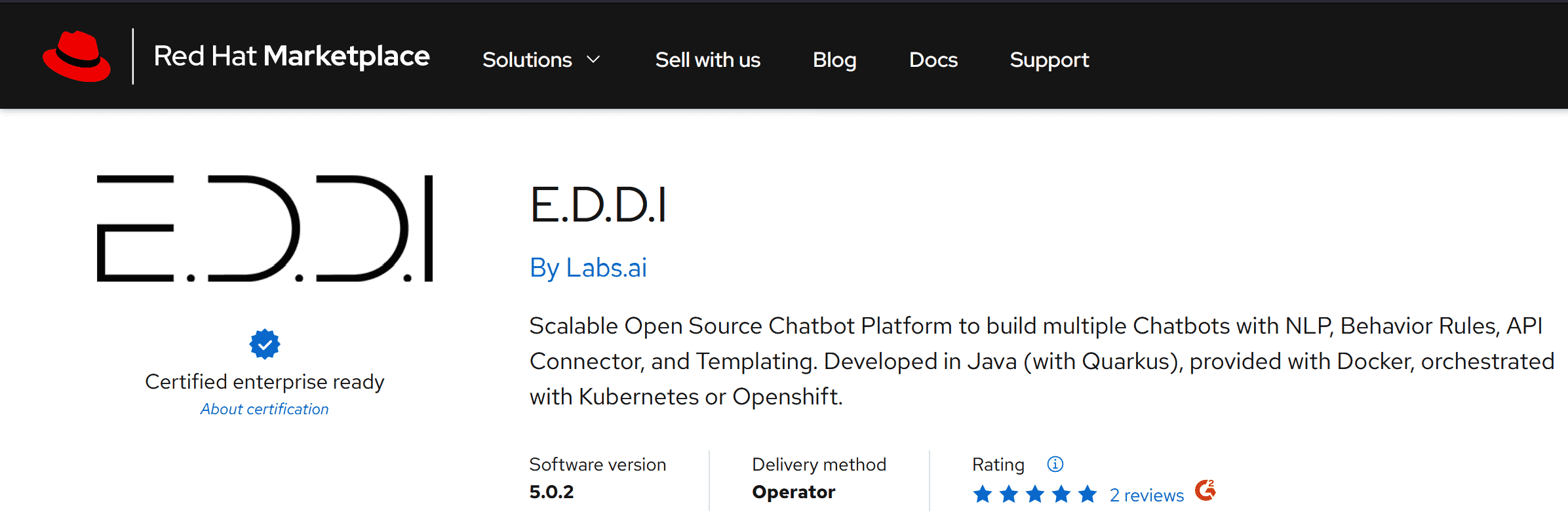 EDDI on Redhat Marketplace